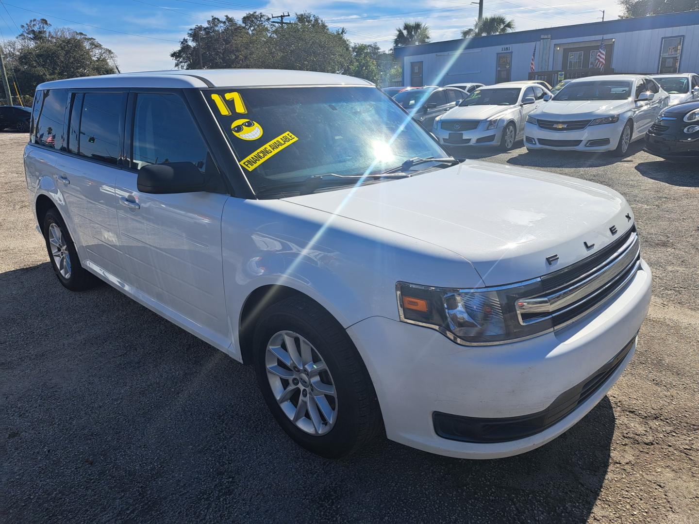 2017 White /BEIGE Ford Flex SE FWD (2FMGK5B8XHB) with an 3.5L V6 DOHC 24V engine, 6A transmission, located at 1181 Aurora Rd, Melbourne, FL, 32935, (321) 241-1100, 28.132914, -80.639175 - Photo#2